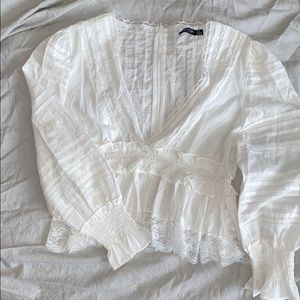 Nasty Gal White Lace Blouse